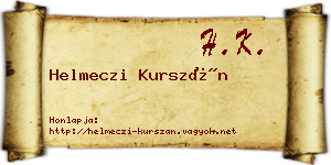 Helmeczi Kurszán névjegykártya